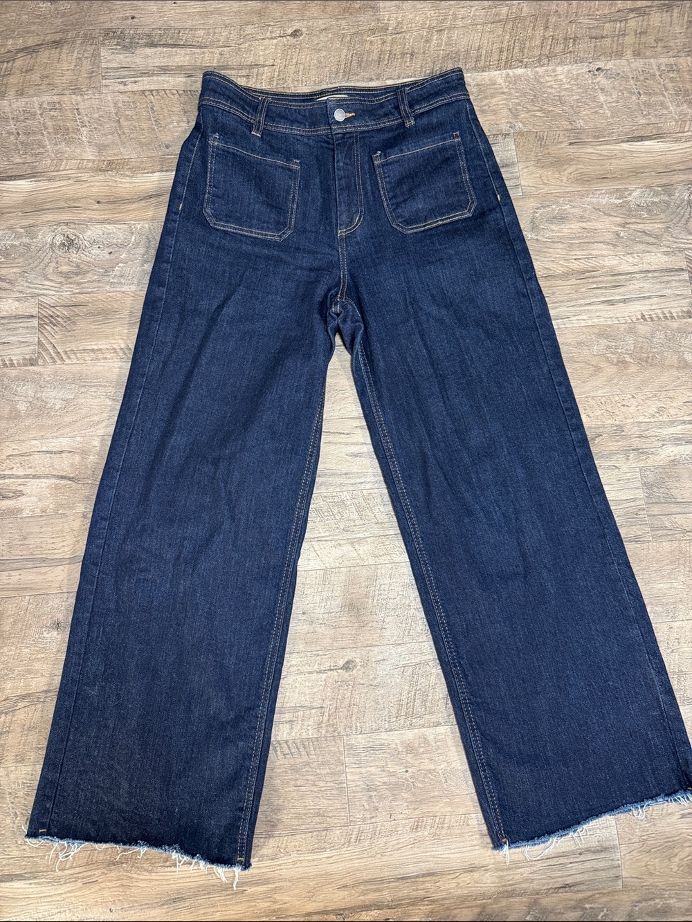Oat New York Women's Wide-Leg Jeans in Dark Blue - Size 8